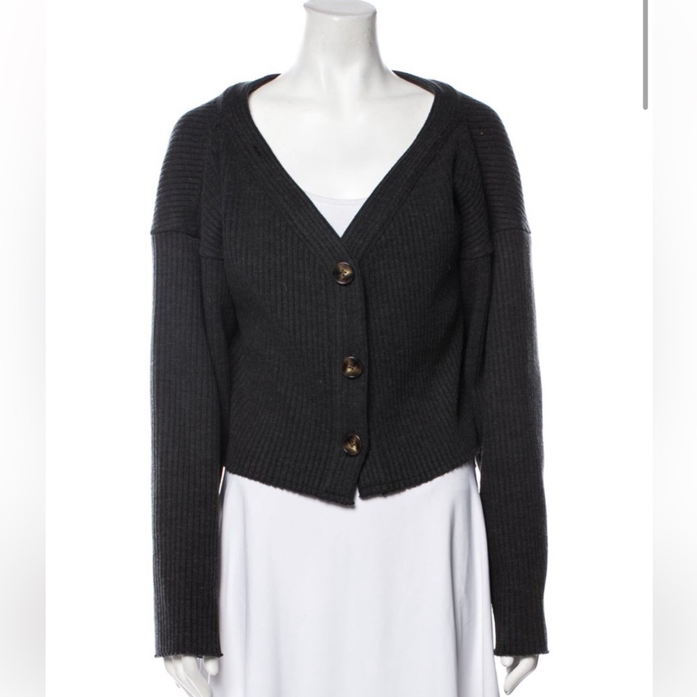 Rejina Pyo Charcoal Button-Up Cardigan